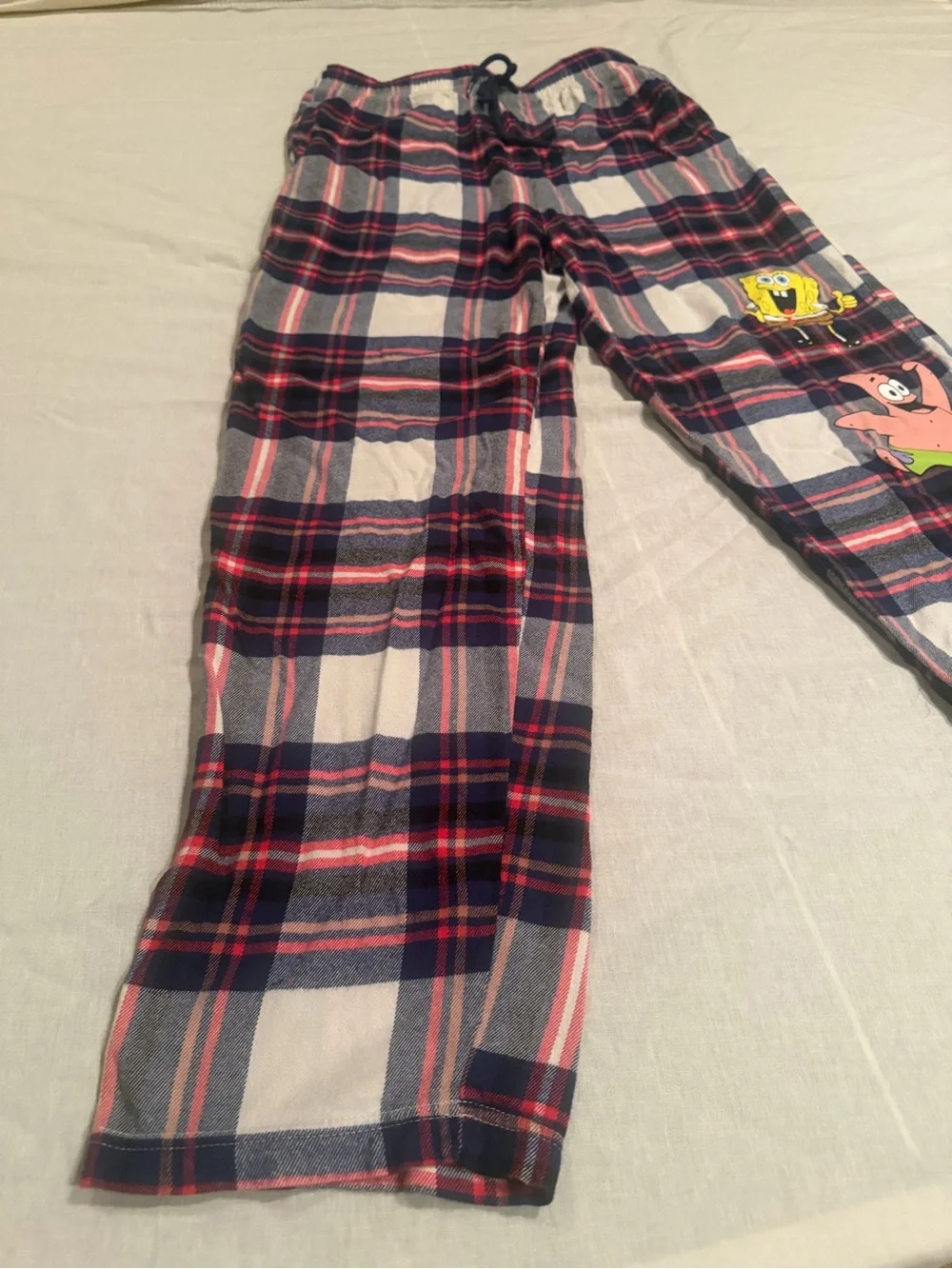 Aeropostale x Nickelodeon Spongebob Pajama Red Plaid Flannel Pants, Adult Small